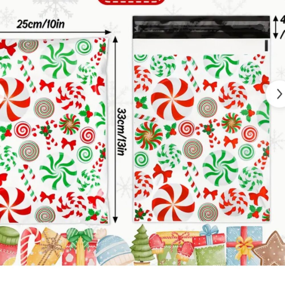 20-pack Christmas Poly Mailers 10x13 - Picture 2 of 3